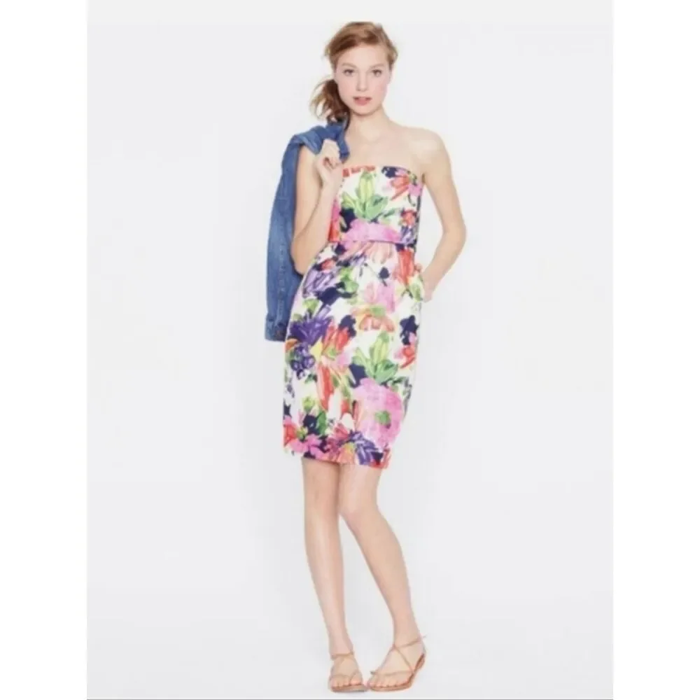 NWT J. Crew Ella Garden Silk Floral Dress Size 6